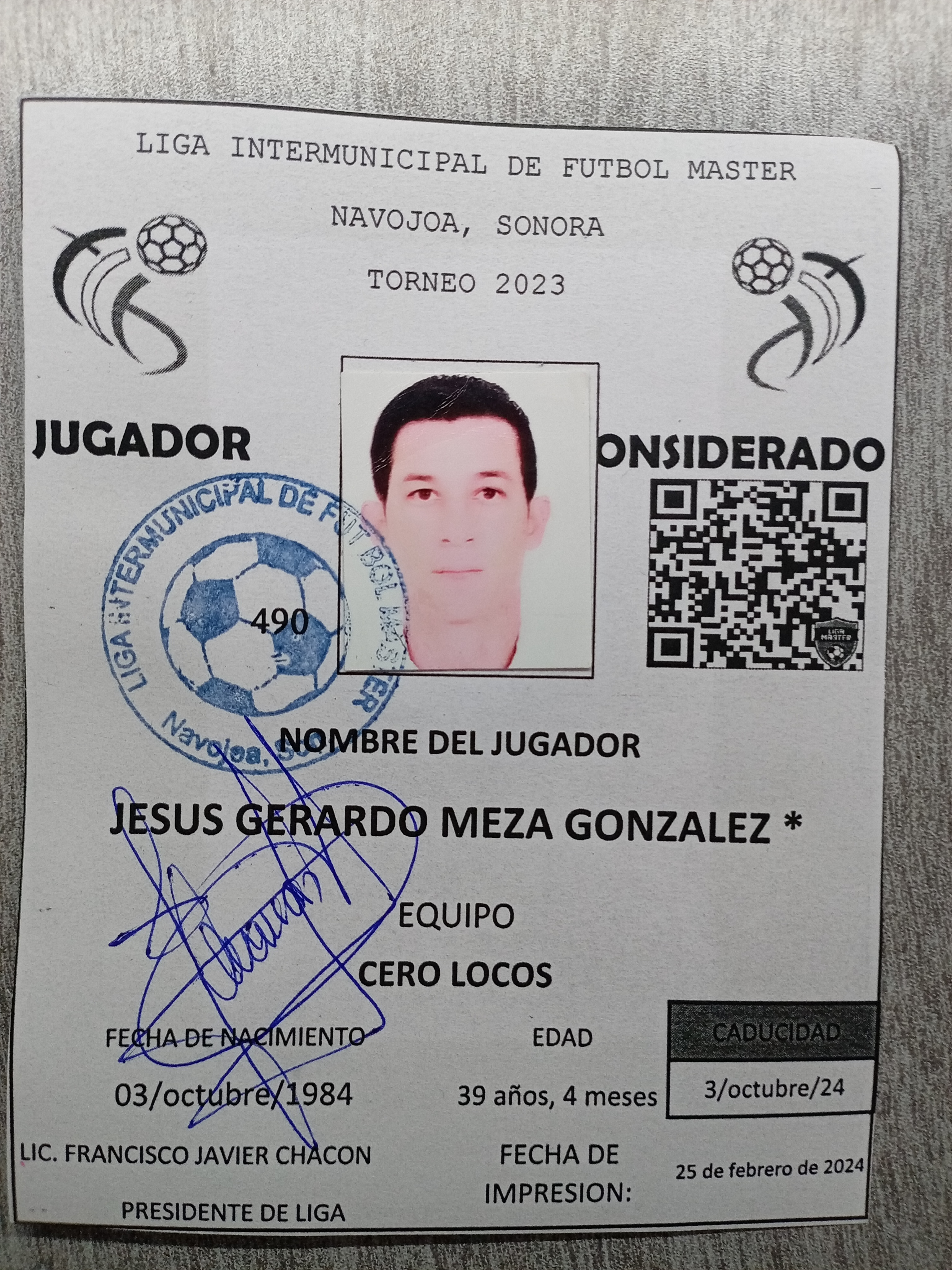 Foto de JESUS GERARDO MEZA GONZALEZ