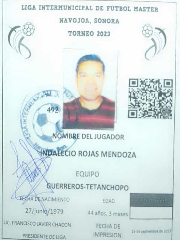 Foto de INDALECIO ROJAS MENDOZA
