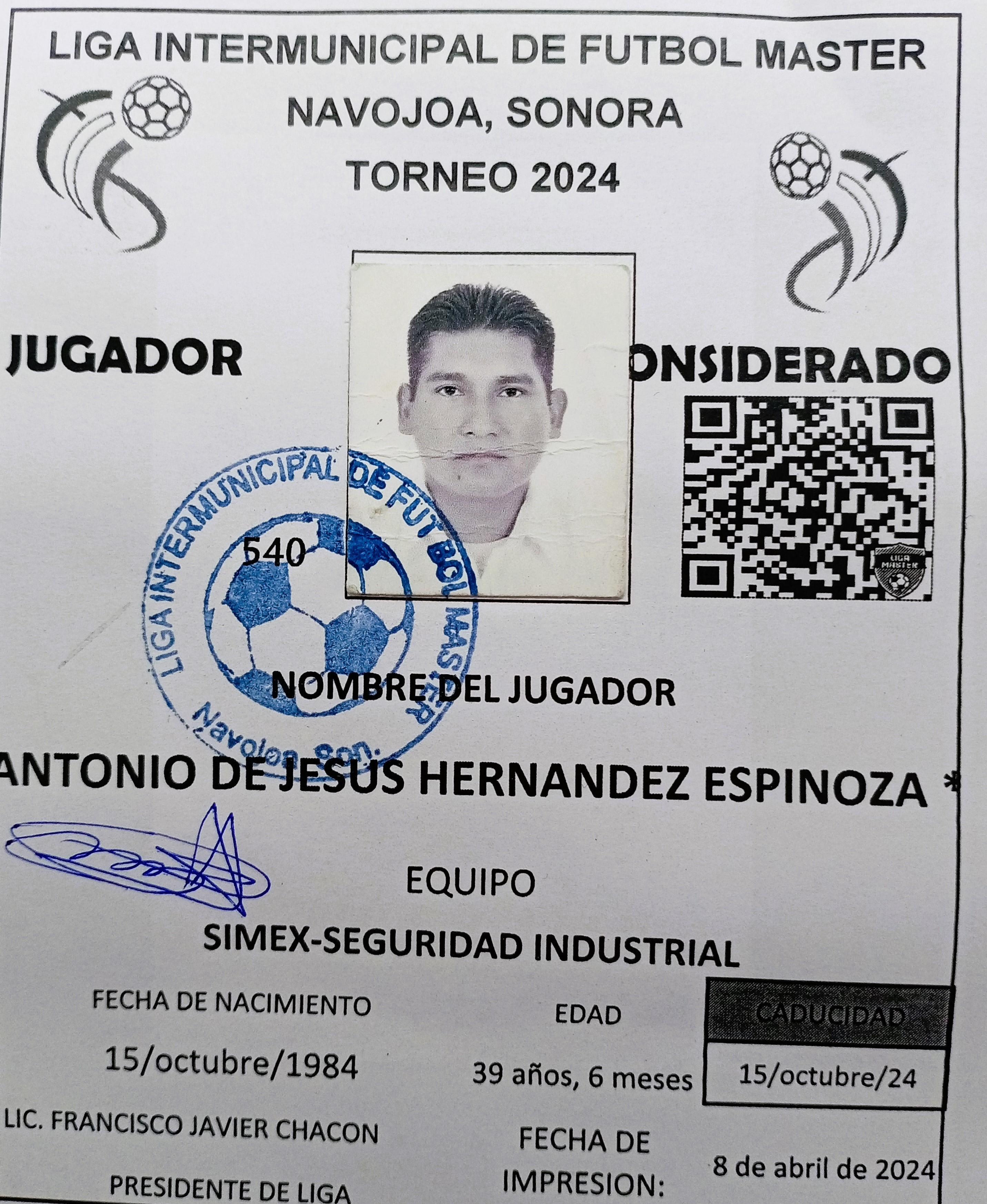 Foto de ANTONIO DE JESUS HERNANDEZ ESPINOZA