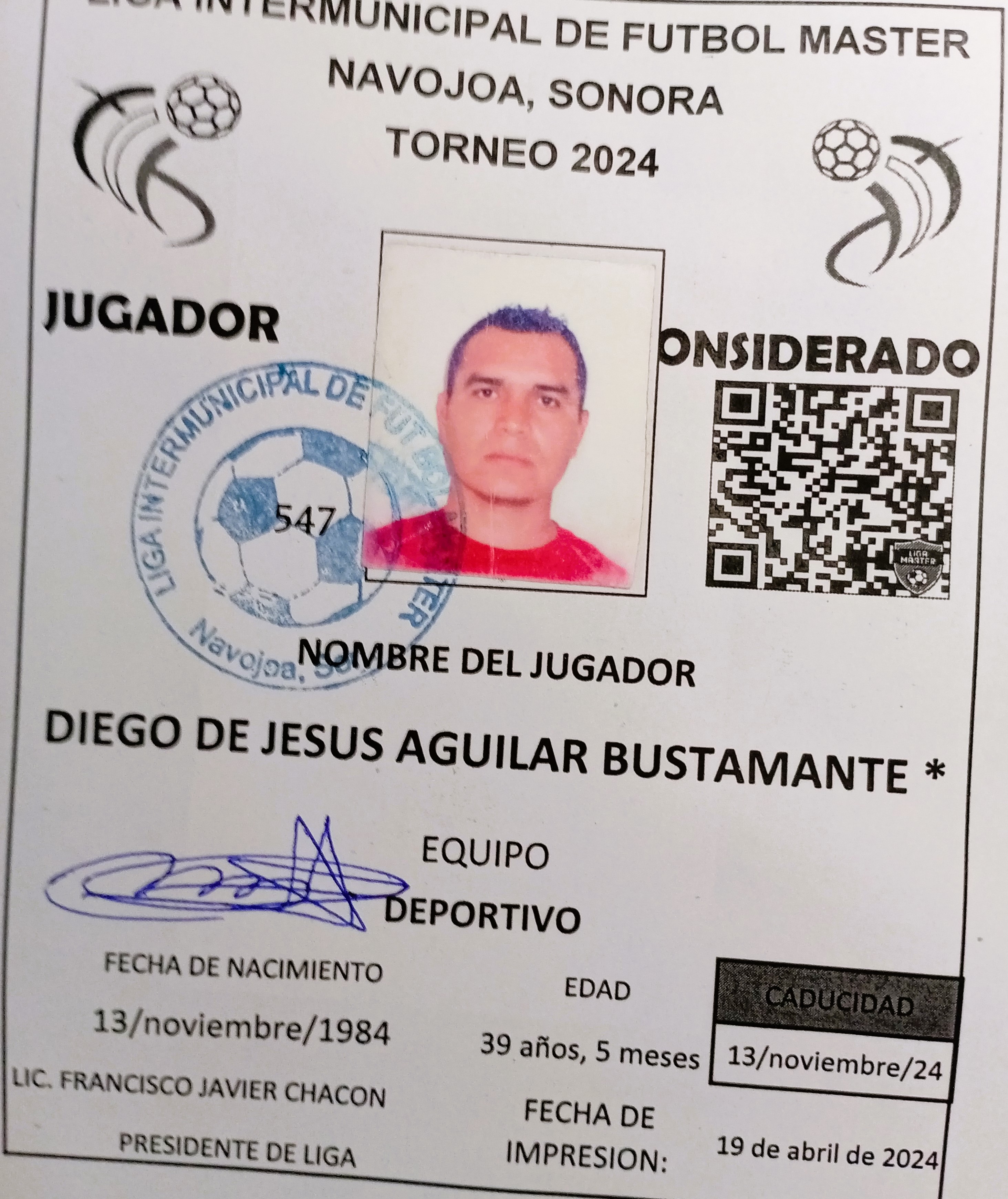 Foto de DIEGO DE JESUS AGUILAR BUSTAMANTE