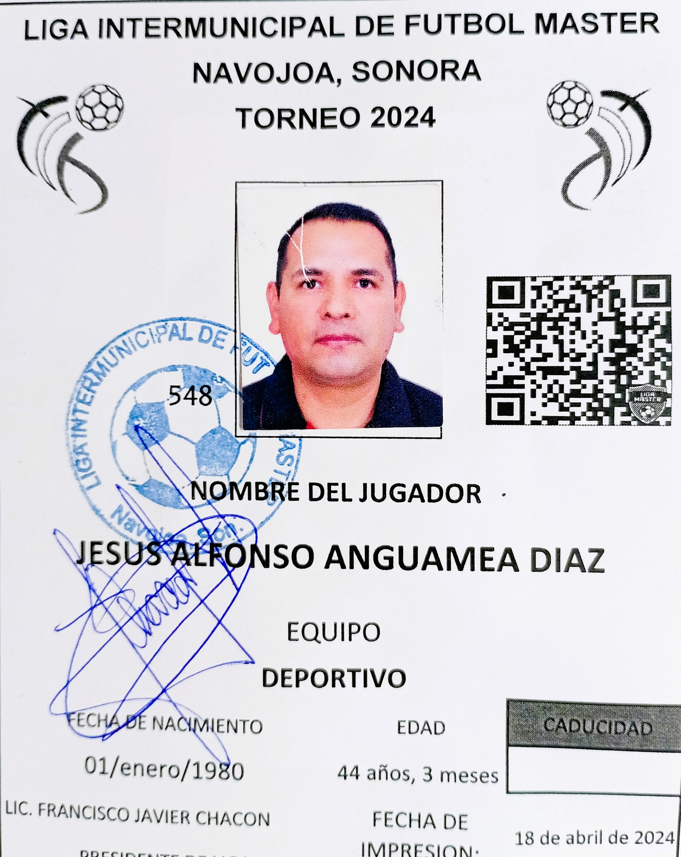 Foto de JESUS ALFONSO ANGUAMEA DIAZ
