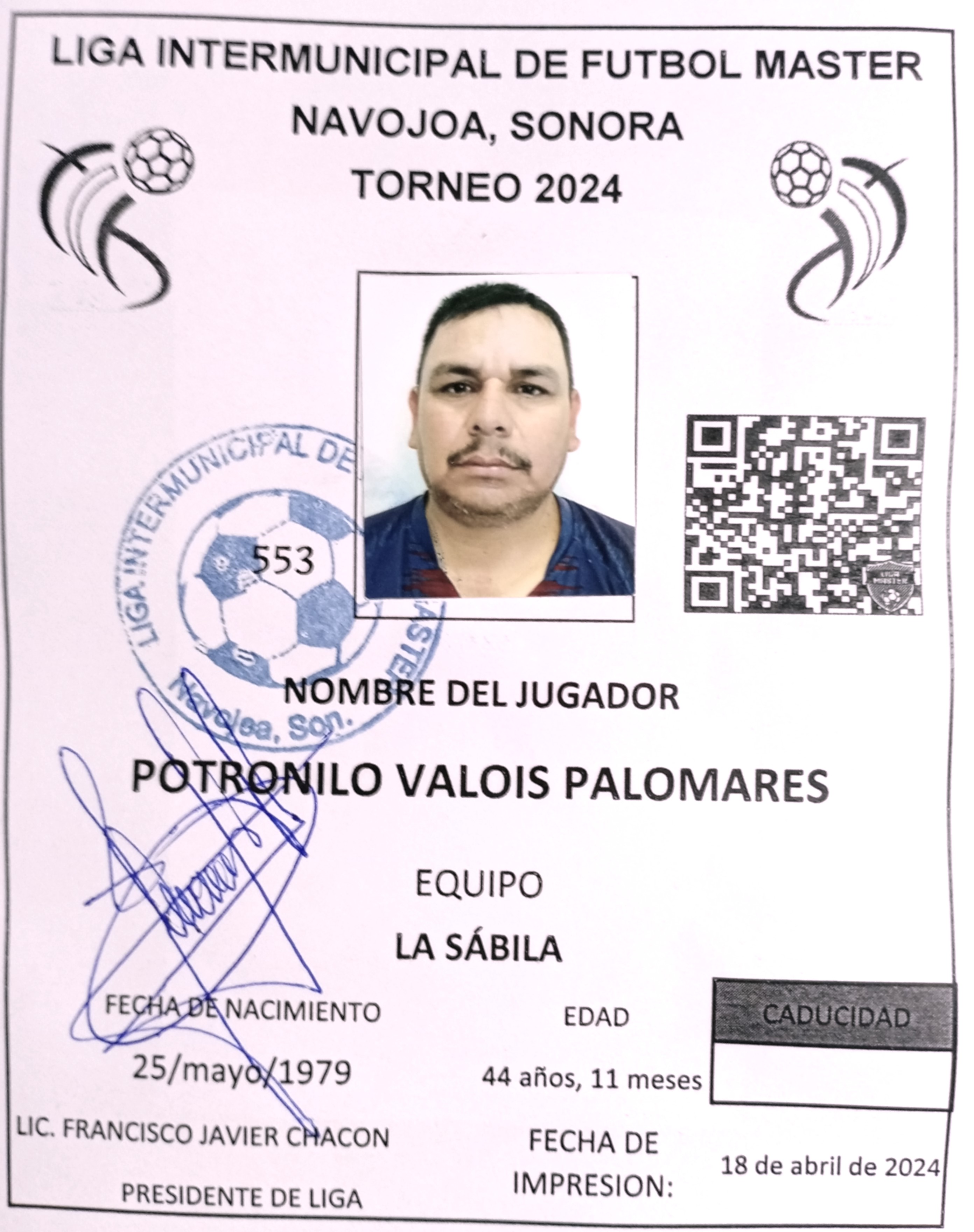 Foto de POTRONILO VALOIS PALOMARES