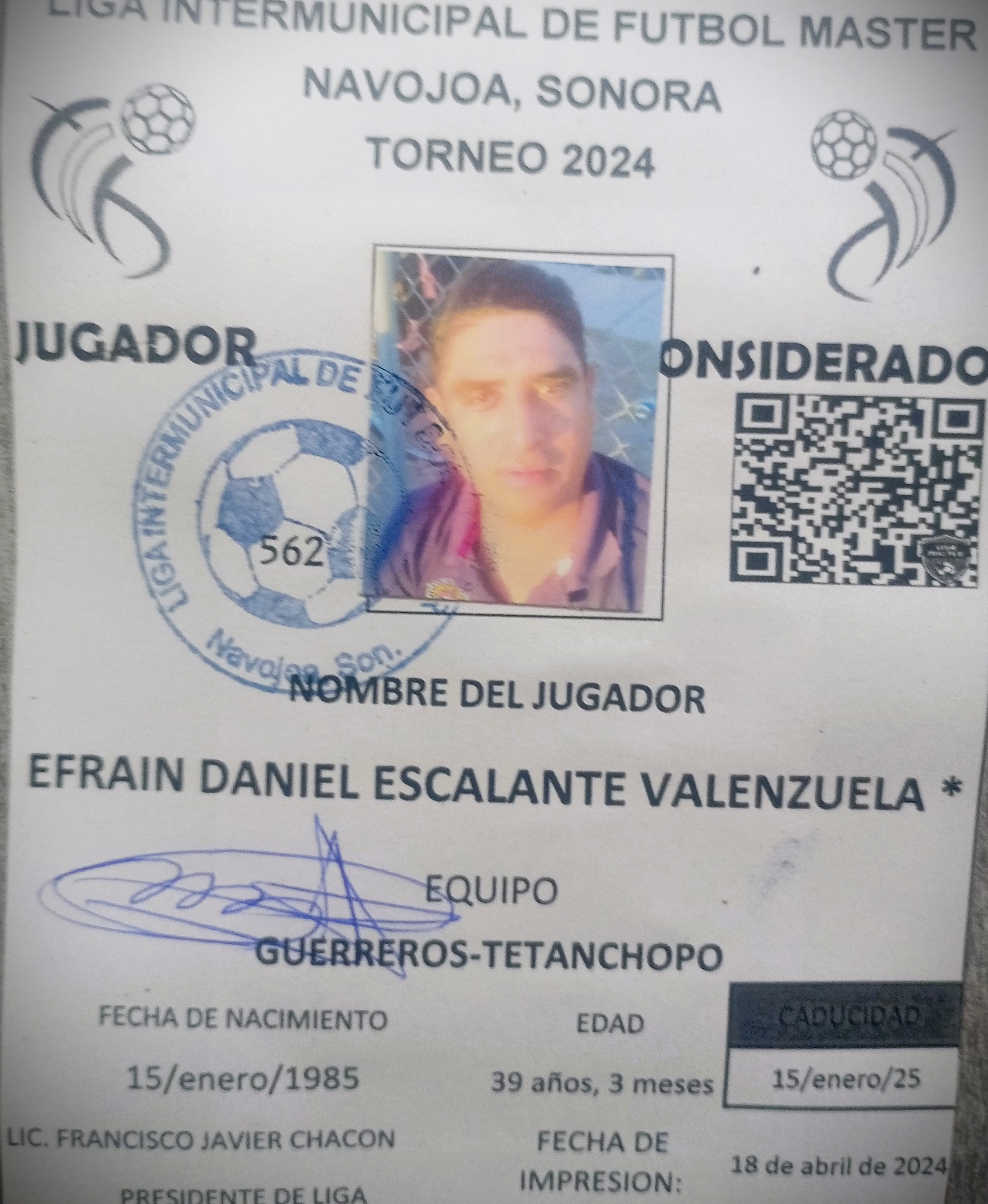 Foto de EFRAIN DANIEL ESCALANTE VALENZUELA