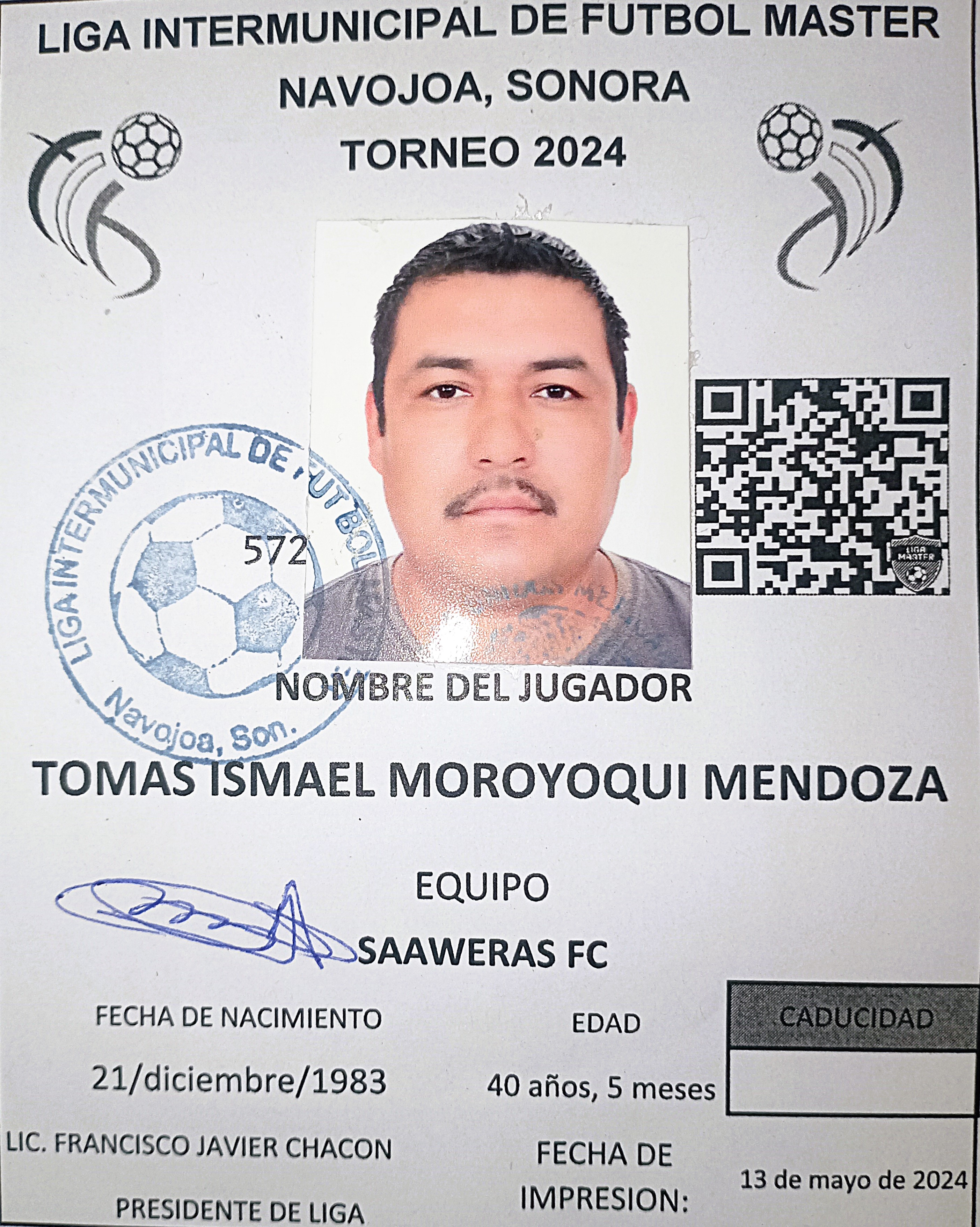 Foto de TOMAS ISMAEL MOROYOQUI MENDOZA