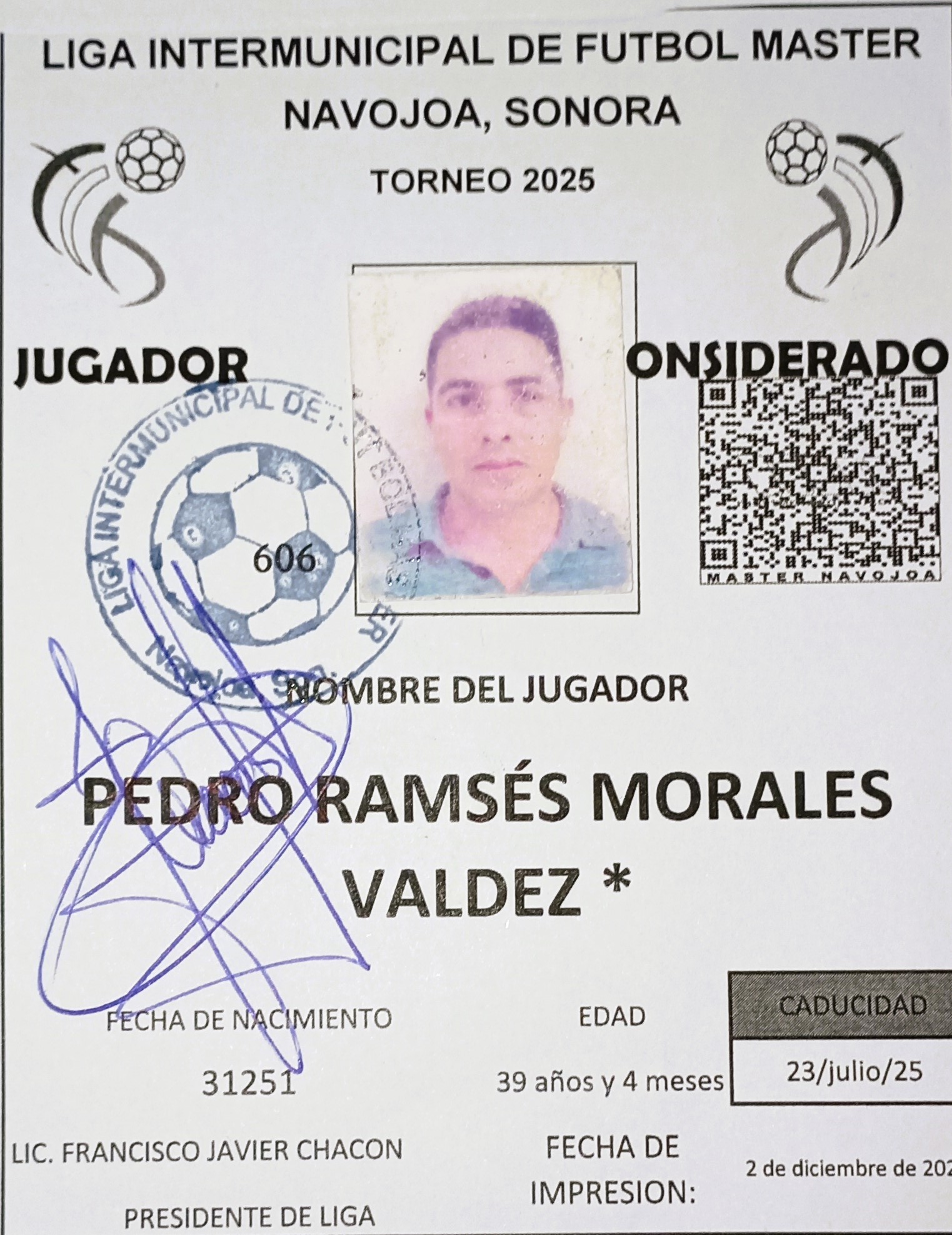 Foto de PEDRO RAMSÉS MORALES VALDEZ *