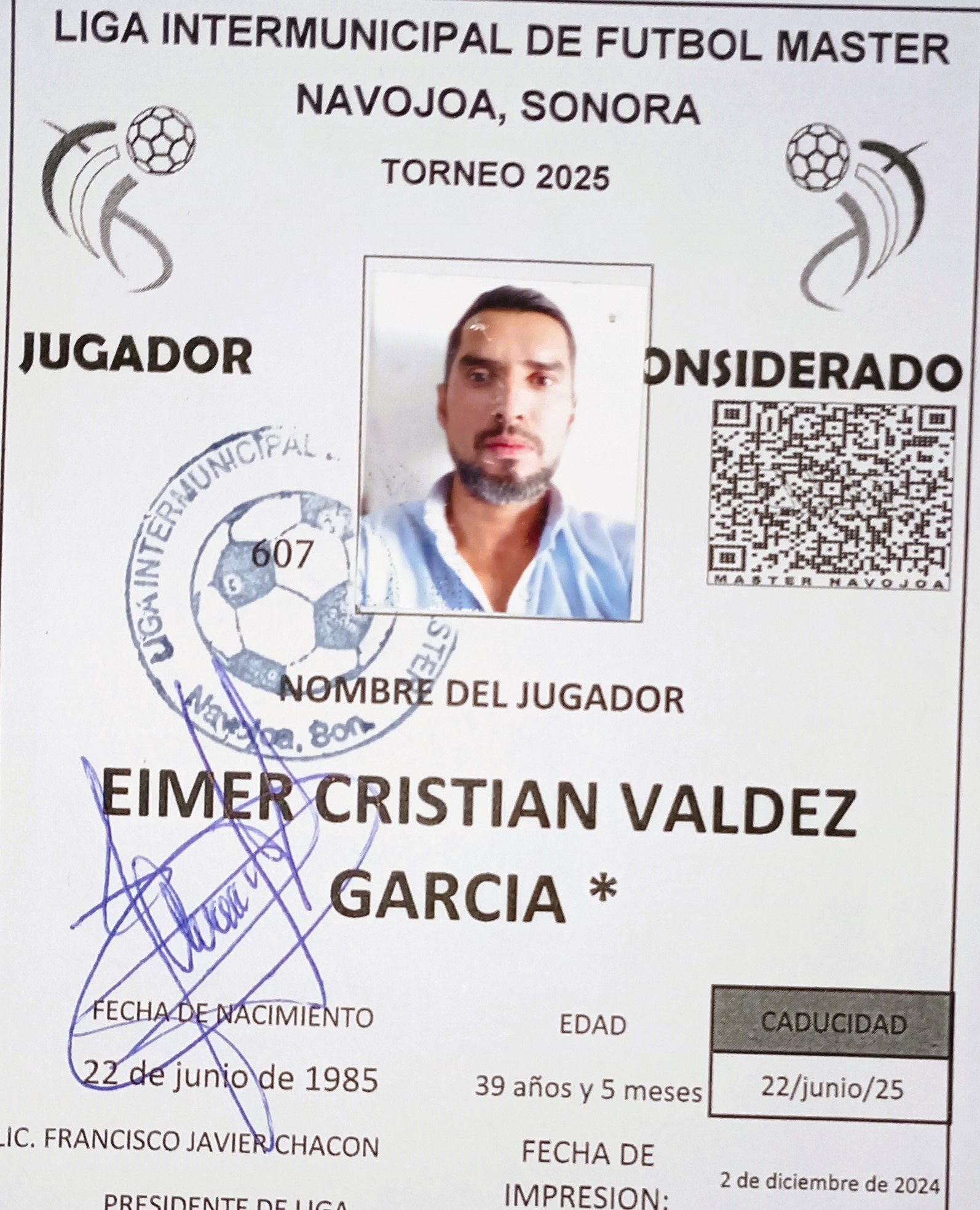 Foto de EIMER CRISTIAN VALDEZ GARCIA *