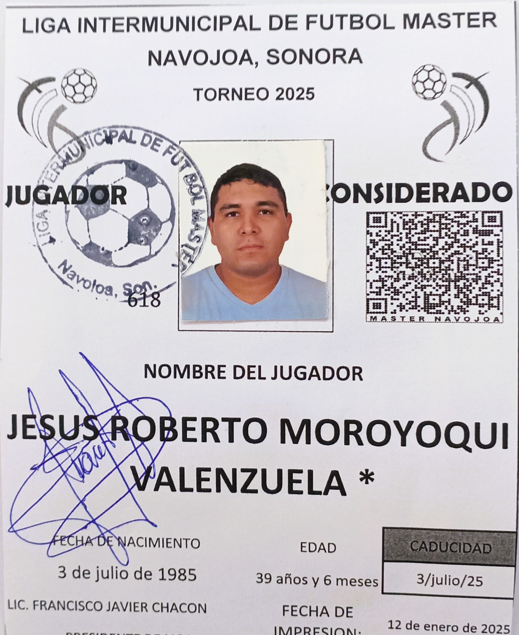 Foto de JESUS ROBERTO MOROYOQUI VALENZUELA *