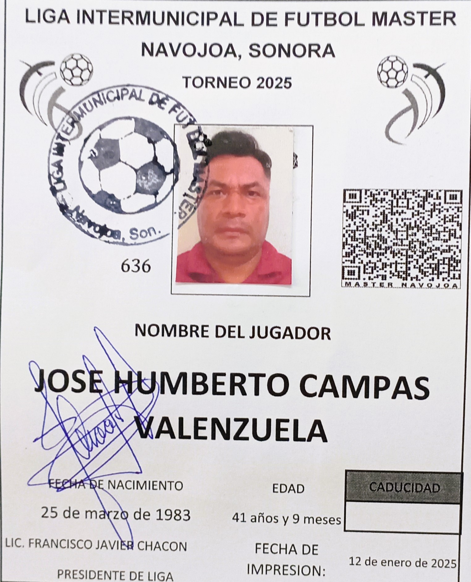Foto de JOSE HUMBERTO CAMPAS VALENZUELA