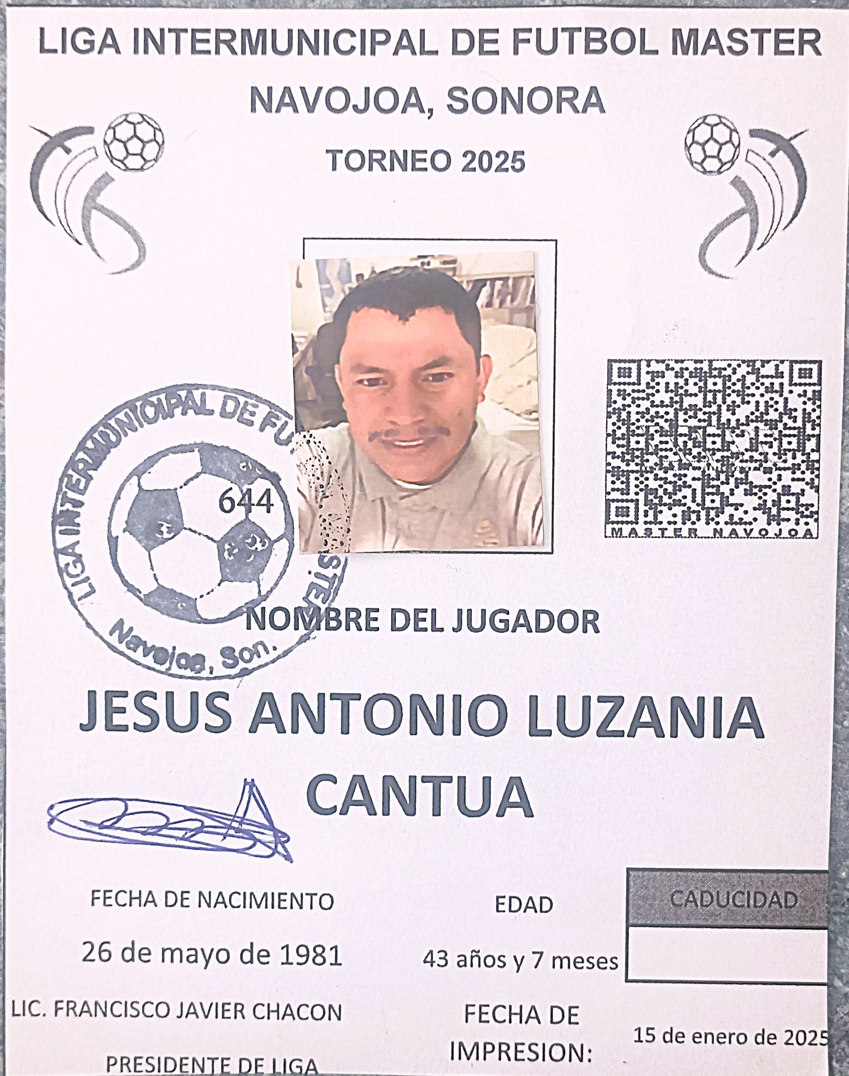Foto de JESUS ANTONIO LUZANIA CANTUA