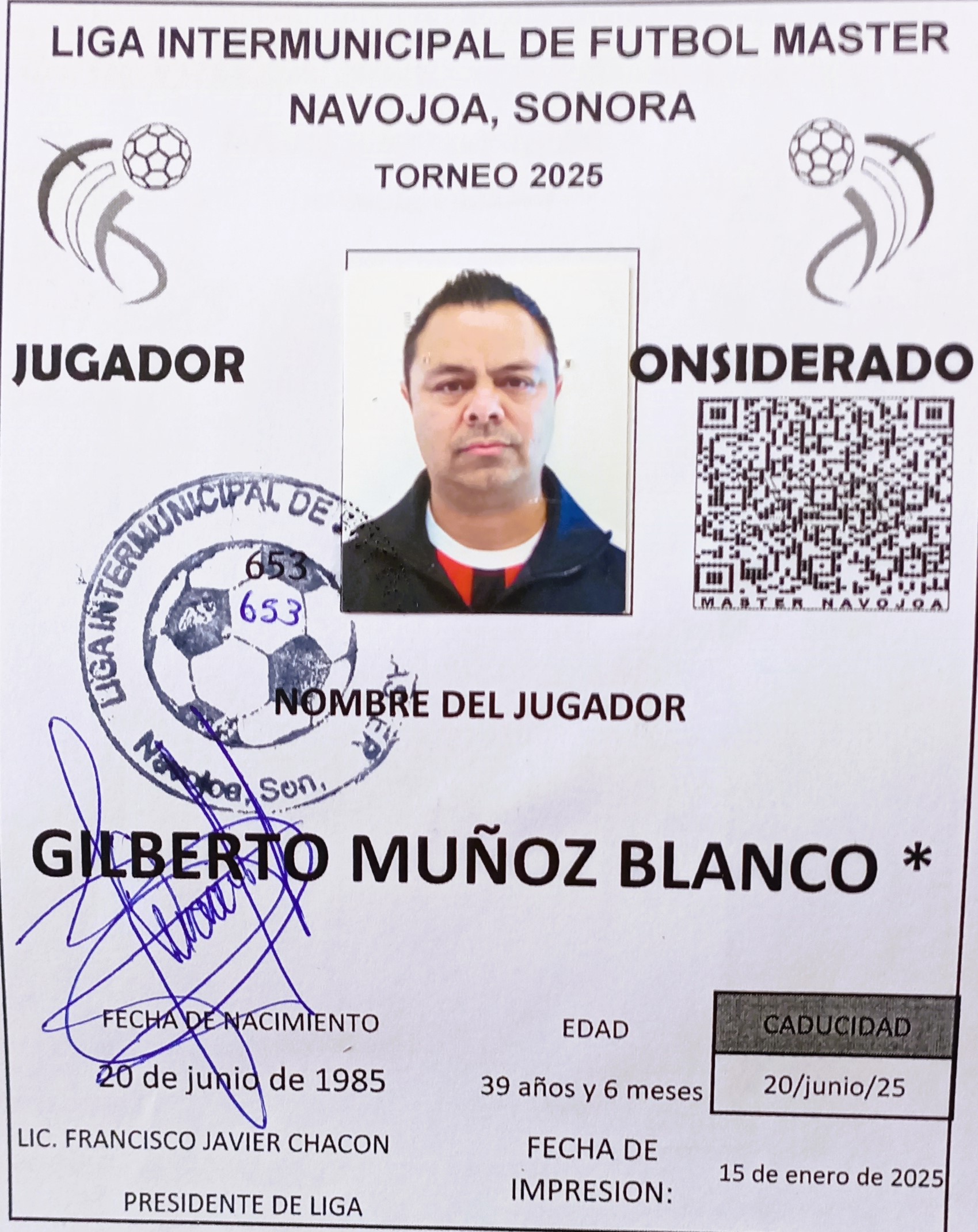 Foto de GILBERTO MUÑOZ BLANCO *