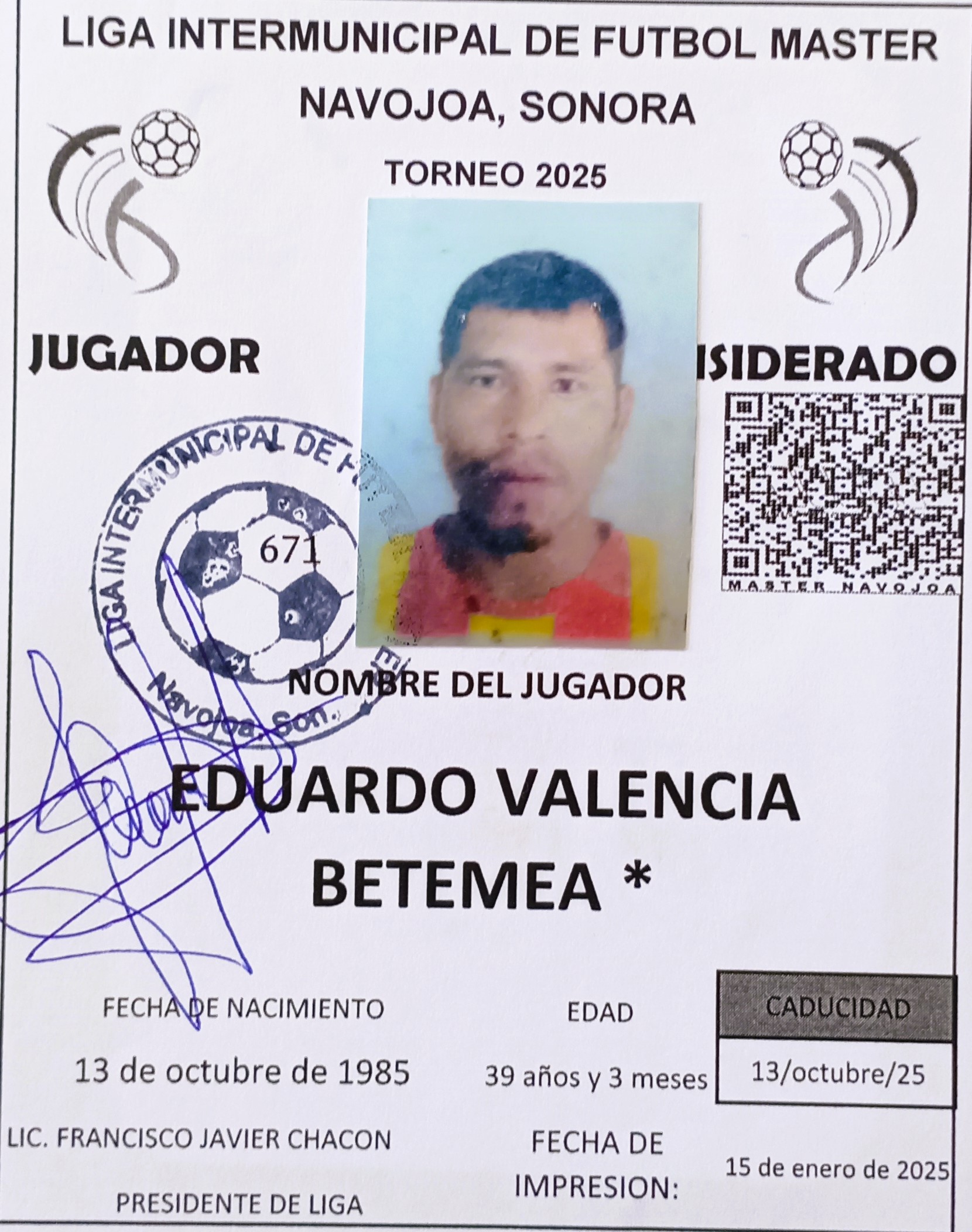 Foto de EDUARDO VALENCIA BETEMEA *