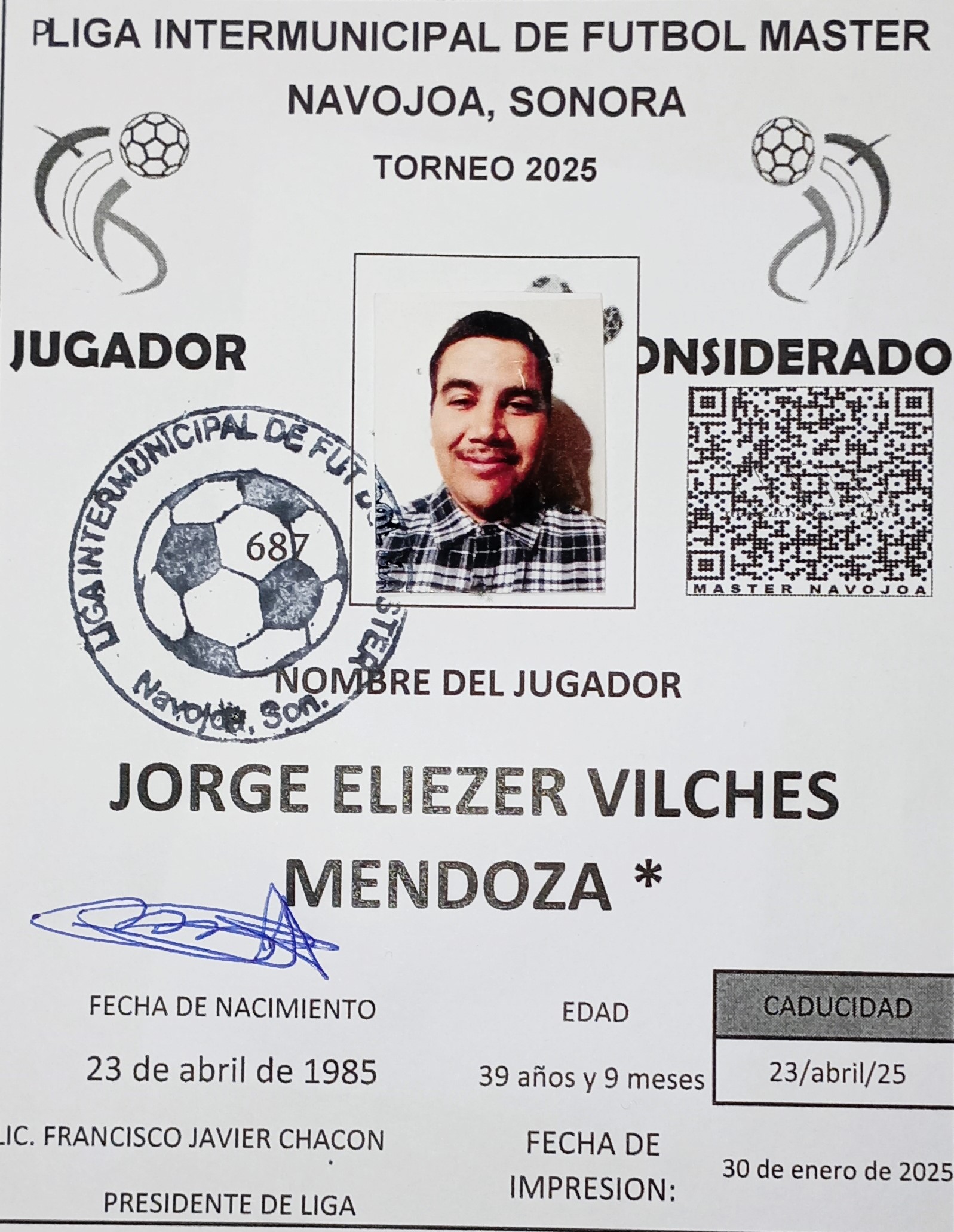 Foto de JORGE ELIEZER VILCHES MENDOZA