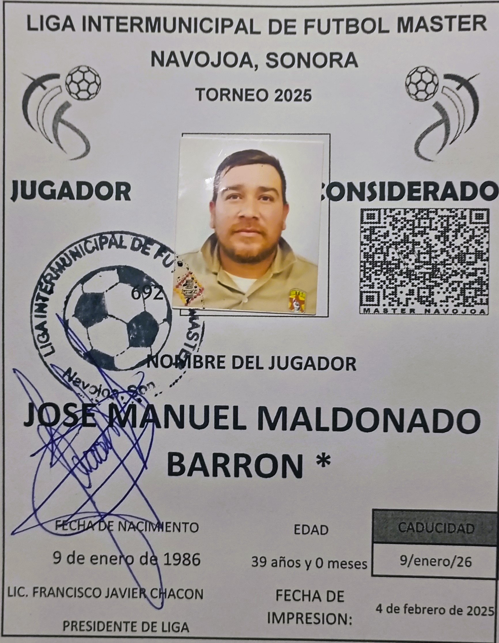 Foto de JOSE MANUEL MALDONADO BARRON *