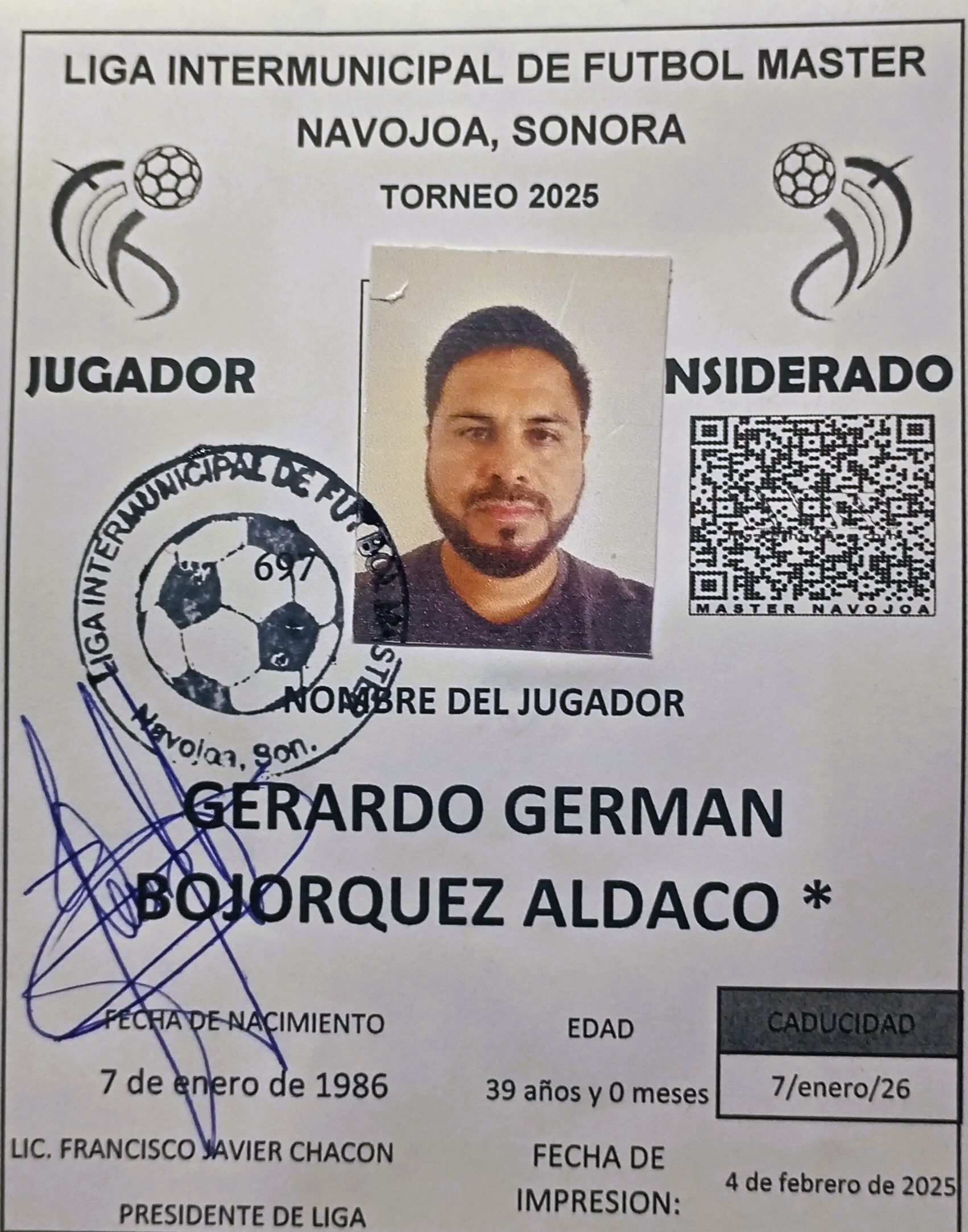 Foto de GERARDO GERMAN BOJORQUEZ ALDACO *