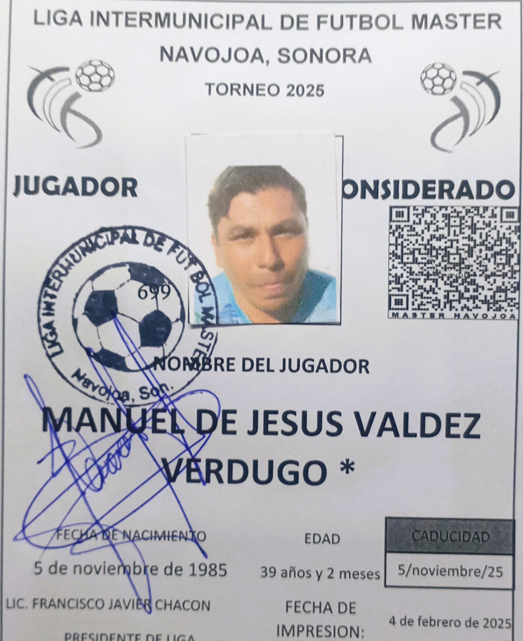 Foto de MANUEL DE JESUS VALDEZ VERDUGO *